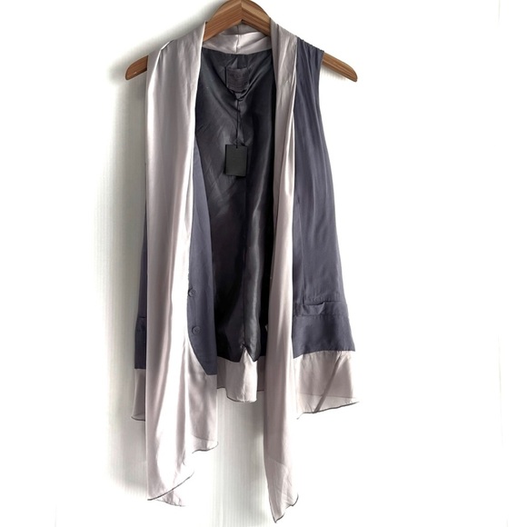 🆕 Joe’s Jeans Gray and Cream Sleeveless Vest NWT - Picture 1 of 9